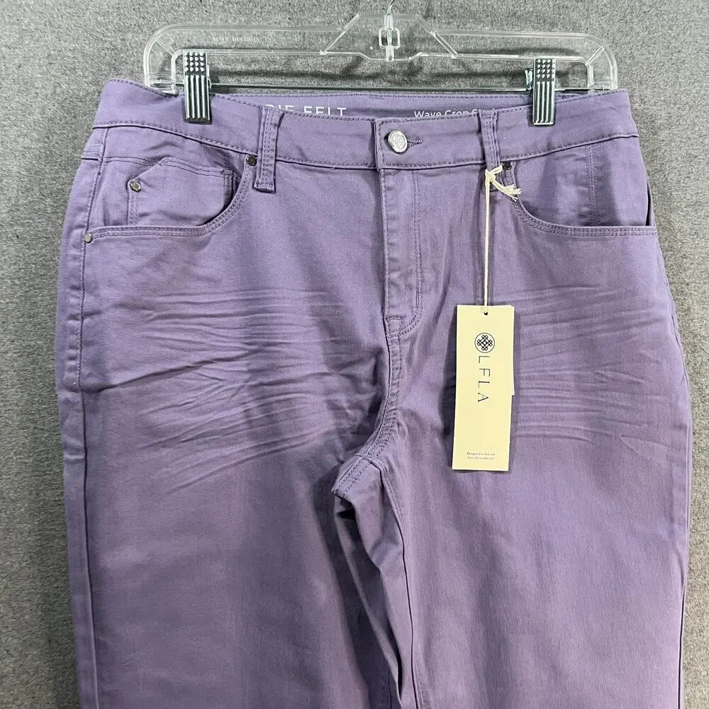 Laurie Felt Wave Denim 5-Pocket Crop Straight Jeans Dusty Lilac, Petite 14